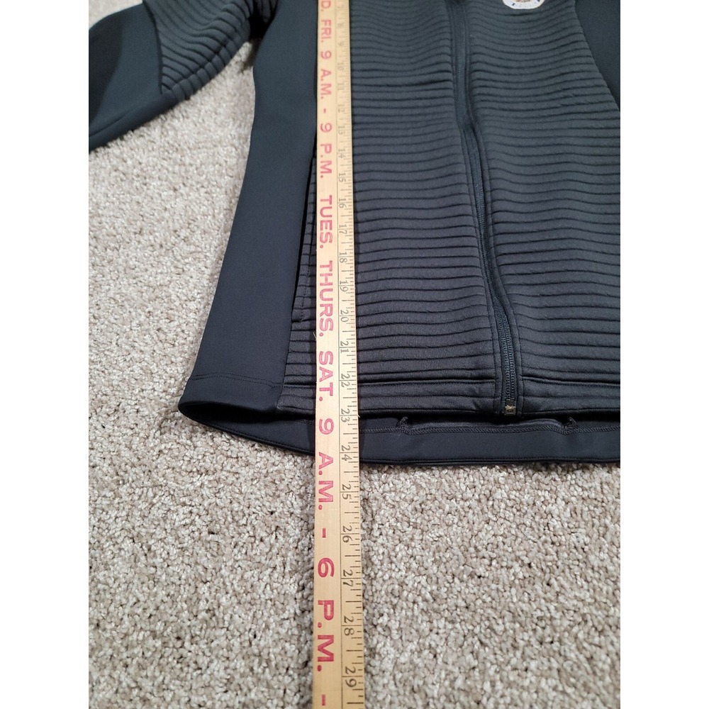 Under Armour Jacket Size XS Black Womens PGA Logo Thermal Mock Stretch Fitted - Picture 15 of 16